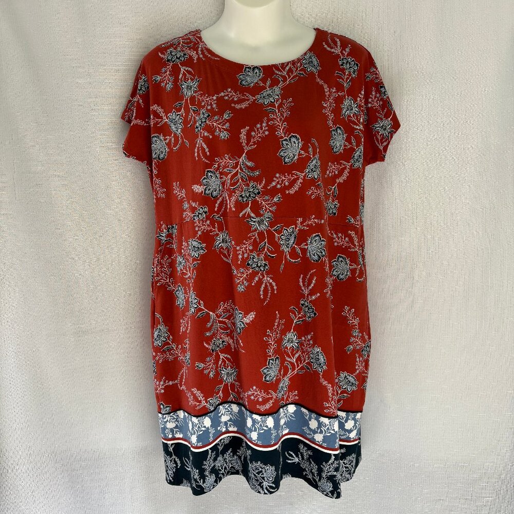 J JILL WEAREVER COLLECTION Rayon Blend Short Sleeve Dress